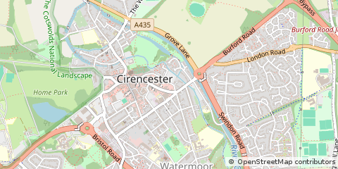 Map of Cirencester, Gloucestershire