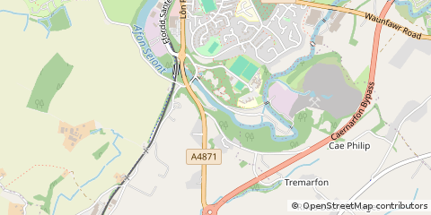 Map of Caernarfon, Gwynedd