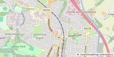 Map of Chorley, Lancashire