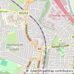 Map of Chorley, Lancashire
