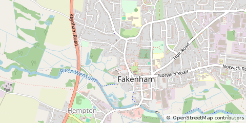 Map of Fakenham, Norfolk