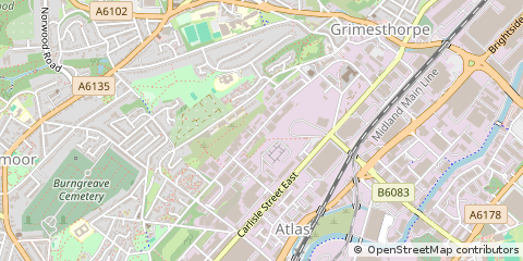 Map of Sheffield, South Yorkshire