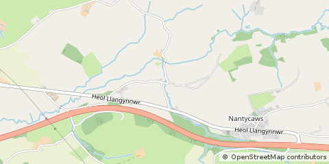 Map of Carmarthen, Carmarthenshire