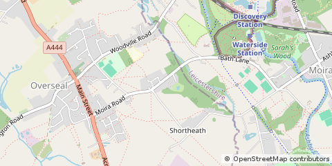 Map of Swadlincote, Derbyshire