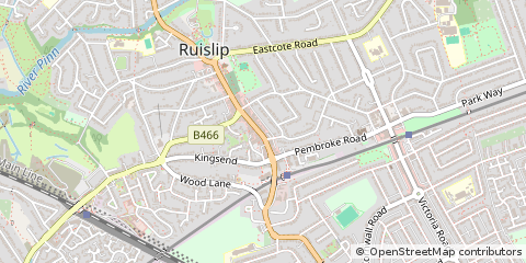 Map of Ruislip, Middlesex