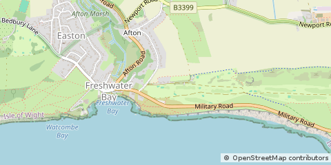 Map of Freshwater BAY, Isle of Wight