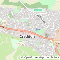 Map of Crediton, Devon