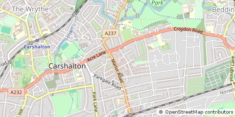 Map of Wallington, Surrey
