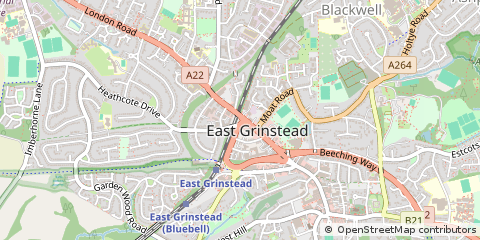 Map of East Grinstead, West Sussex