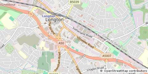 Map of Stoke on Trent, Staffordshire