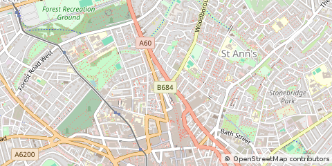 Map of Nottingham, Nottinghamshire