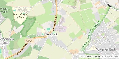 Map of High Wycombe, Buckinghamshire