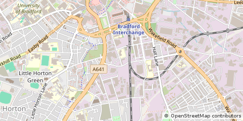 Map of Bradford, West Yorkshire
