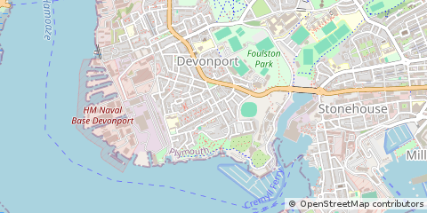 Map of Plymouth, Devon