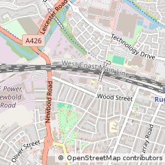 Map of Rugby, Warwickshire