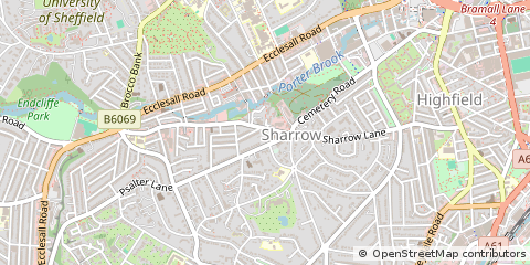 Map of Sheffield, South Yorkshire