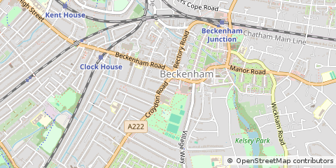 Map of Beckenham, Kent