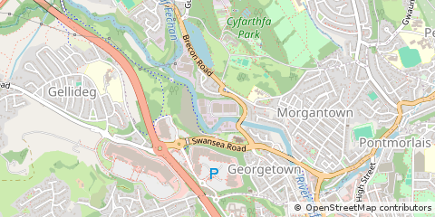 Map of Merthyr Tydfil