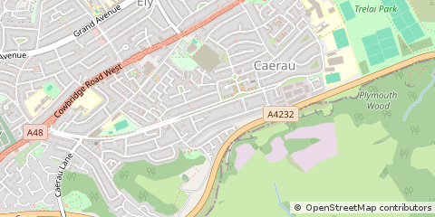 Map of Cardiff, South Glamorgan
