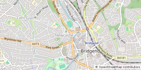 Map of Bridgend, MID Glamorgan