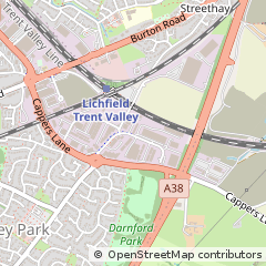 Map of Lichfield, Staffordshire