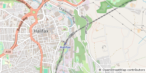 Map of Halifax, West Yorkshire