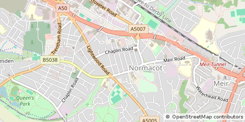Map of Stoke on Trent, Staffordshire
