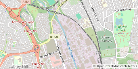 Map of Gateshead
