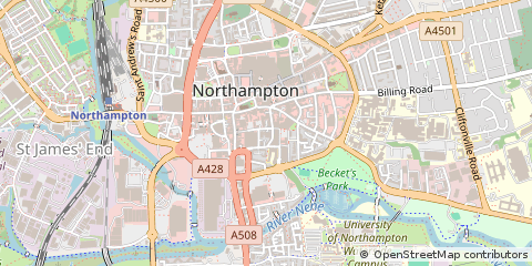Map of Northampton, Northamptonshire