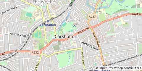 Map of Carshalton, Surrey