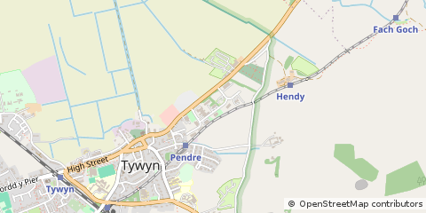 Map of Tywyn, Gwynedd