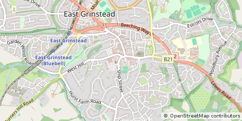 Map of East Grinstead, West Sussex