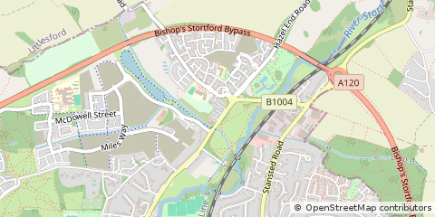 Map of Bishop Stortford, Hertfordshire
