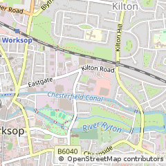 Map of Worksop, Notts.
