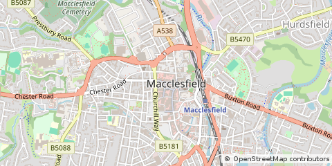 Map of Macclesfield, Cheshire
