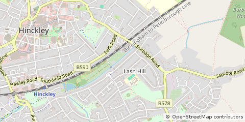 Map of Hinckley, Leicestershire