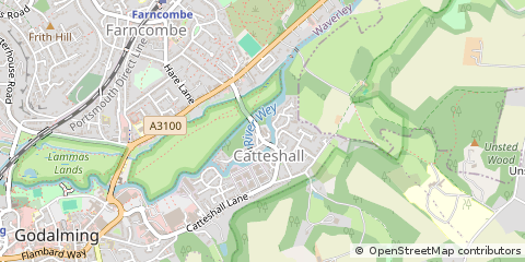 Map of Godalming, Surrey