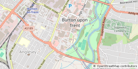 Map of Burton on Trent, Staffordshire