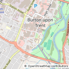 Map of Burton on Trent, Staffordshire