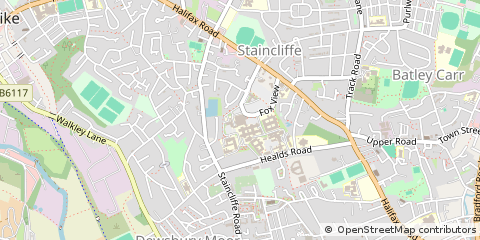 Map of Dewsbury, West Yorkshire