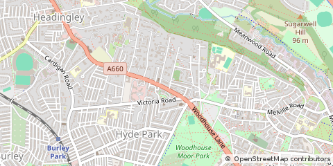 Map of Leeds, West Yorkshire