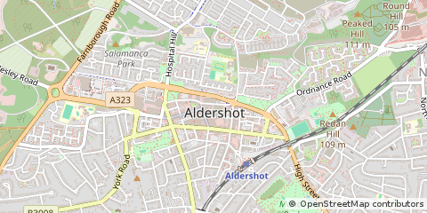 Map of Aldershot, Hampshire