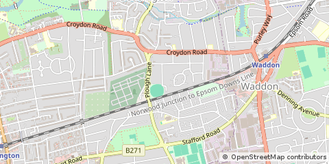 Map of Croydon, Surrey