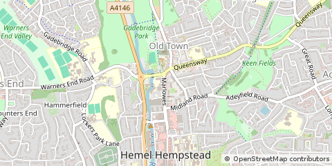 Map of Hemel Hempstead, Hertfordshire