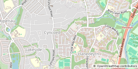 Map of Cardiff, South Glamorgan