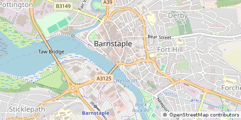 Map of Barnstaple, Devon