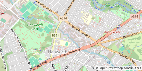Map of Feltham, Middlesex