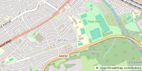 Map of Cardiff, South Glamorgan