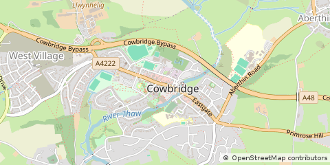 Map of Cowbridge, South Glamorgan