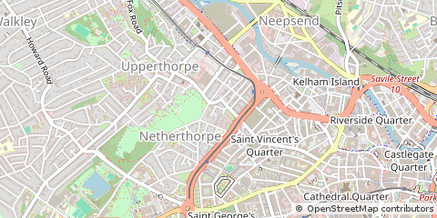 Map of Sheffield, South Yorkshire